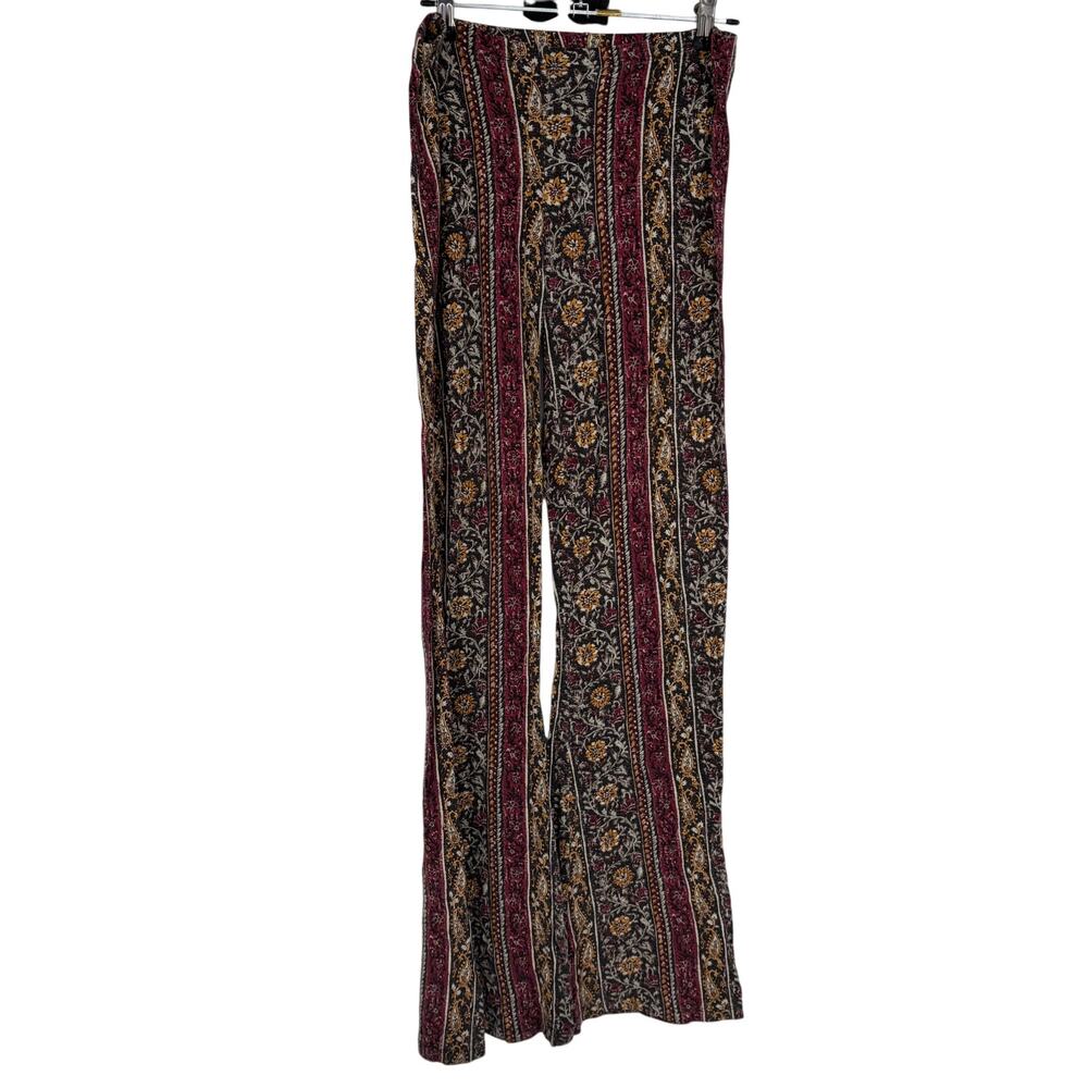 H.I.P. Made in USA Rayon Blend Hippy Flare Legging Paisley Pants Size Small